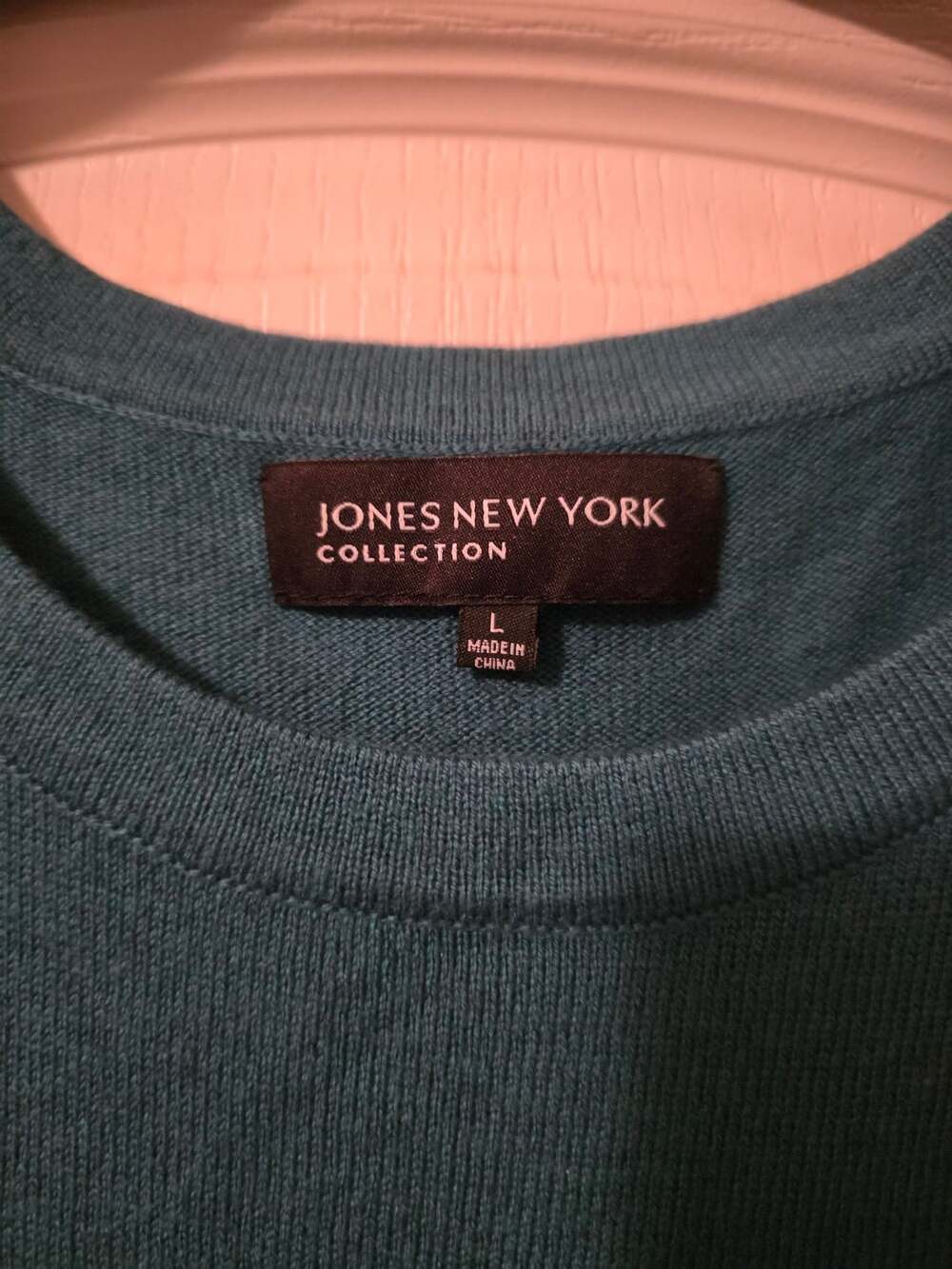 Jones New York Collection Teal Blue Sleeveless Knit Top Sweater Large